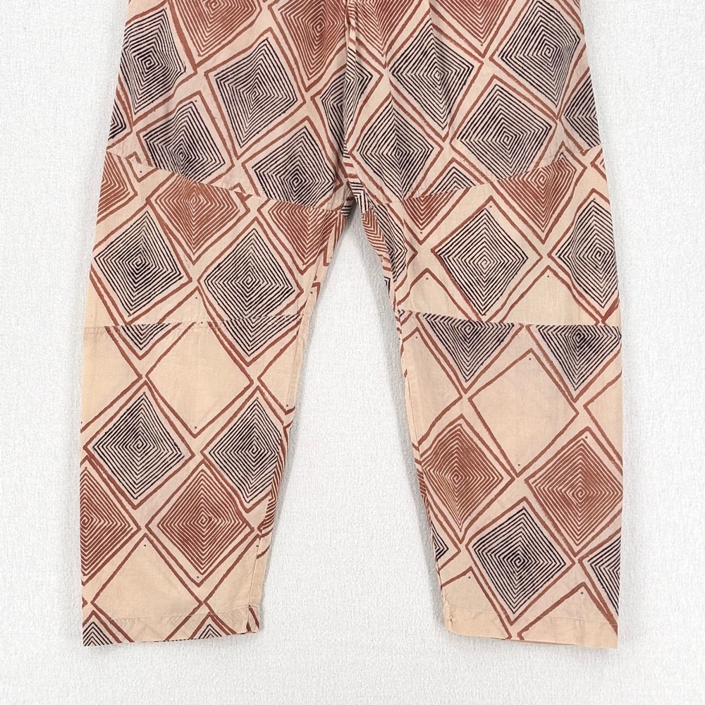BLINDED BY COLOR PROJECT Printed Barrel Pants Womens One Size Tan Brown Cotton - Picture 5 of 14